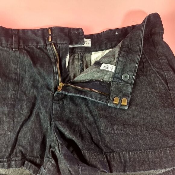 LOFT high rise  dark denim shorts - Picture 7 of 9